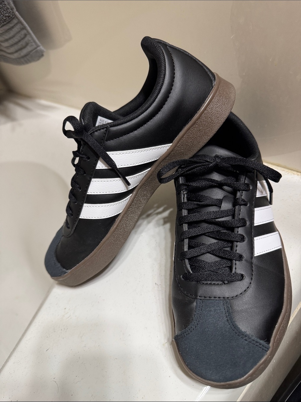 Adidas Black and White Classic Low-Top Sneakers